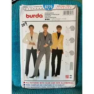 Burda 8279 sewing pattern womens suit blazer pants